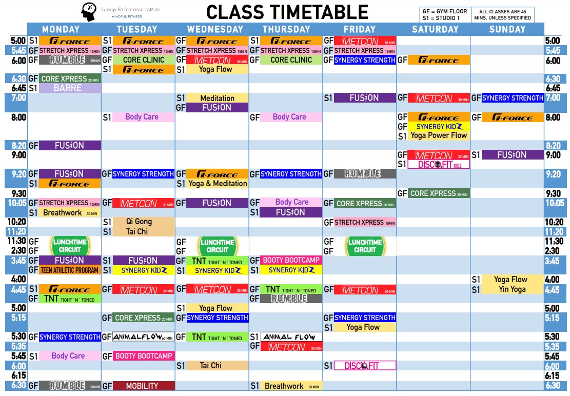 Group Class Timetable