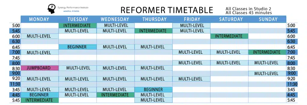 Reformer Pilates Class Forest Glen Schedule