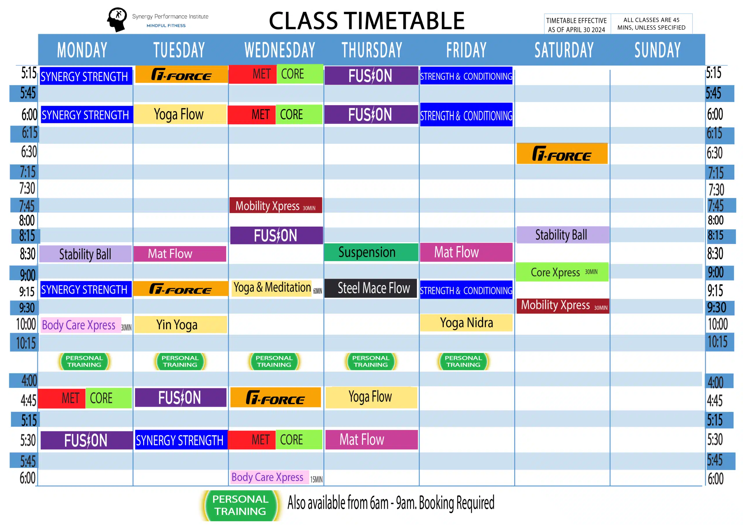 Group Workout Fitness Classes Peregian Beach Gym Timetable